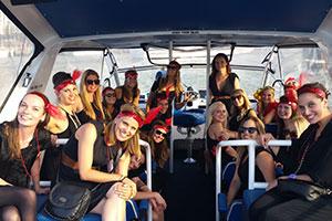 hens on water taxi