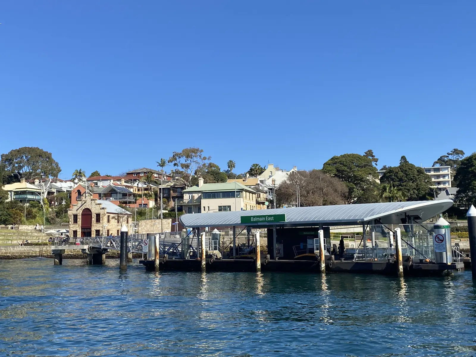 Balmain East ferry wharf, arrival point for The Fenwick restaurant