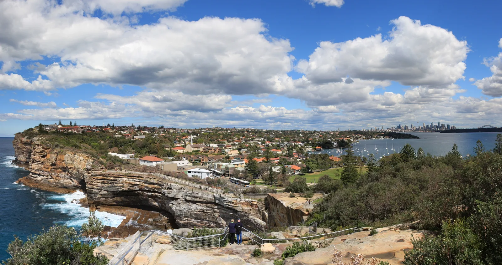 Watsons Bay with the city skyline beyond